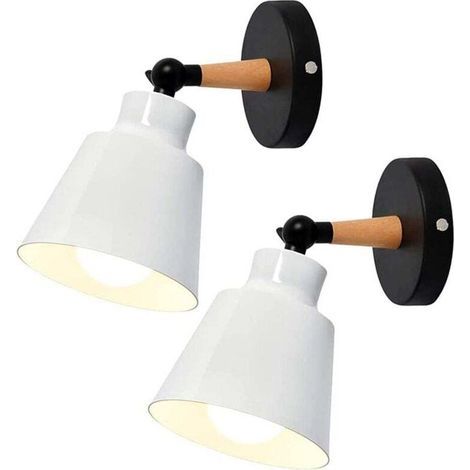 Lots D’appliques Murales Rétro Industrielles En Métal Réglables, Luminaires Plafonniers E27 Pour Intérieur, Sans Interrupteur, Couleur Blanc, Idéales Pour Chambre, Cuisine Et Restaurant