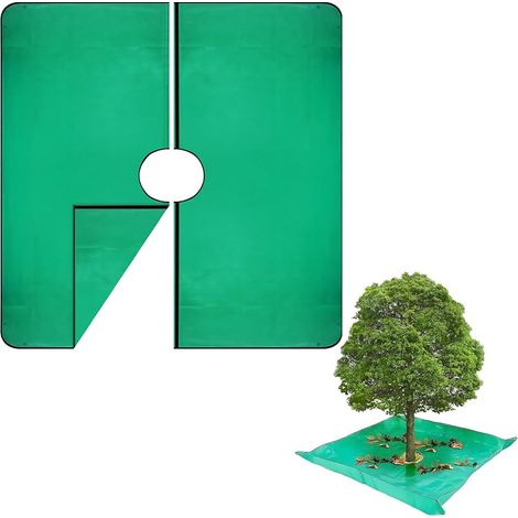 Gartenschutzplane 200 X 200 Cm Mit 12"-loch, Wasserdicht Für Baumschnitt, Pflanzmatte Mit Eckschlaufen Zum Aufstellen Um Sträucher (grün)