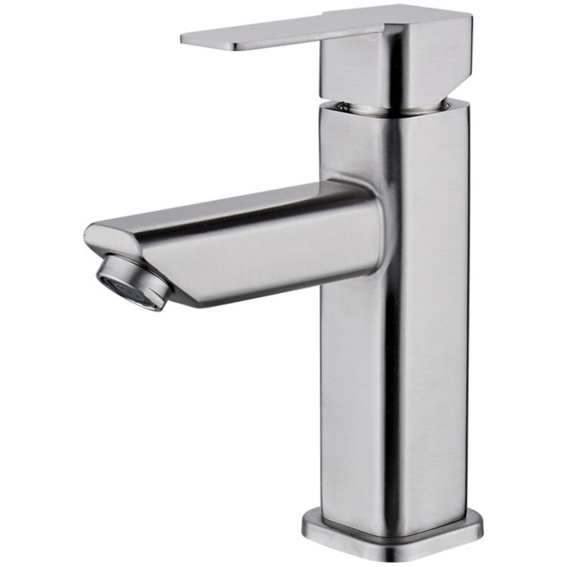 Waschtischarmatur, Hohe Waschtischarmatur, Geeignet Für Waschbecken, Warm- Und Kaltwasser Einstellbar, Edelstahl, Bronzegrau