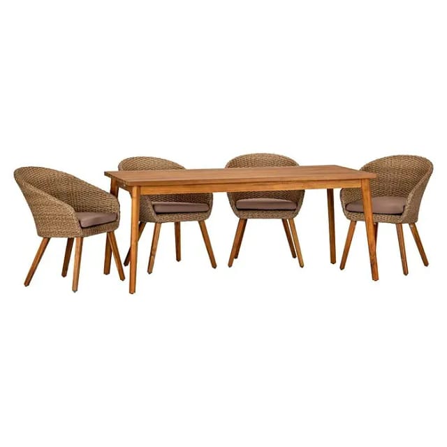 Acamp Set 4x Armsessel Atacama 1x Tisch Atacama 180 cm x 90 cm Teak