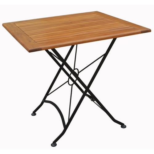 Acamp Set Lindau 2x Stuhl 1x Tisch 80 cm x 80 cm Teak-Schwarz