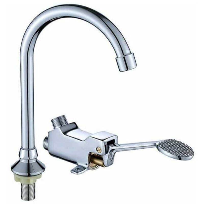 Fußpedalarmatur Für Bad- Und Küchenspüle – Antibakterielles Kupfer – Einfache Installation – Automatische Wassersparfunktion