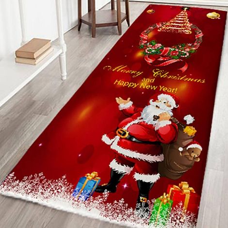 3d-weihnachtsteppich Mit Rutschfestem 3d-muster, Ideal Für Wohnzimmer, Küche Und Badezimmer, Mit Motiven Von Weihnachtsmann, Rentier, Weihnachtsbaum Und Schneemann.