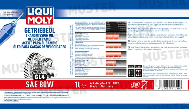 Liqui Moly Getriebeöl (GL 4) SAE 80W 1,