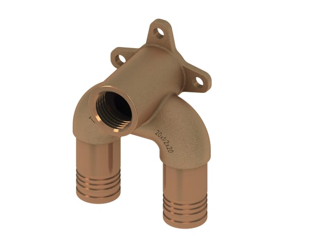 Tecelogo-Push Universal-Doppelw. Dimit 20 mm x Rp 1/2 x 20 mm Rotguss/Si-Bronze