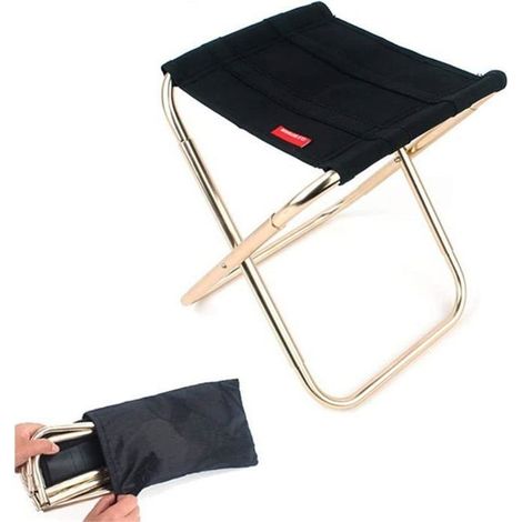 Mini-tragbarer Falthocker Für Camping – Ultraleichter Aluminiumstuhl Mit Aufbewahrungstasche, Praktisch Zum Wandern Und