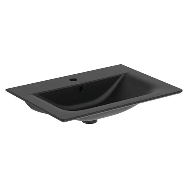 Ideal Standard Möbelwaschtisch Connect Air 64 cm 1 Hahnloch mit Überlauf Schwarz