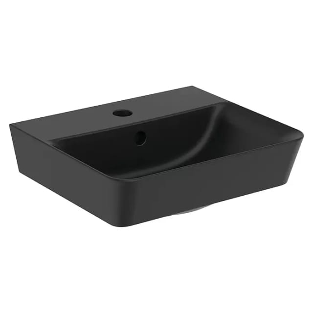 Ideal Standard Handwaschbecken Connect Air 40 cm 1 Hahnloch mit Überlauf Schwarz