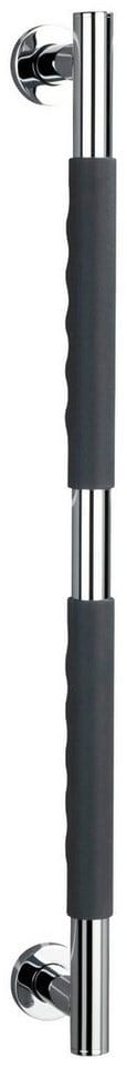 Wenko Edelstahl Wandhaltegriff Secura Silikon, 65,5 x 5 x 9 cm Anthrazit