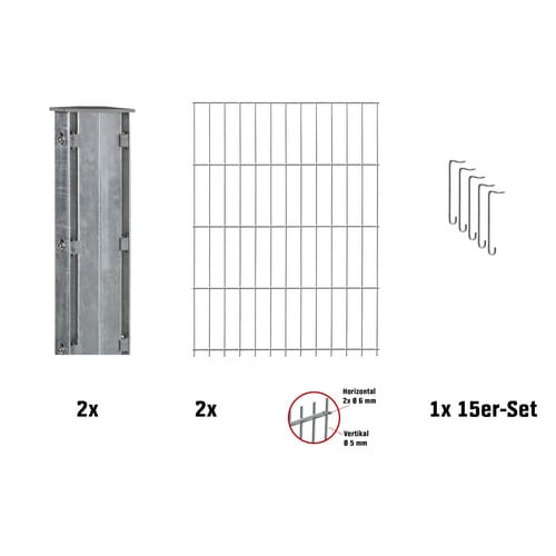 Floraworld Zaungabione Basis-Set zum Einbetonieren Verzinkt 83 cm