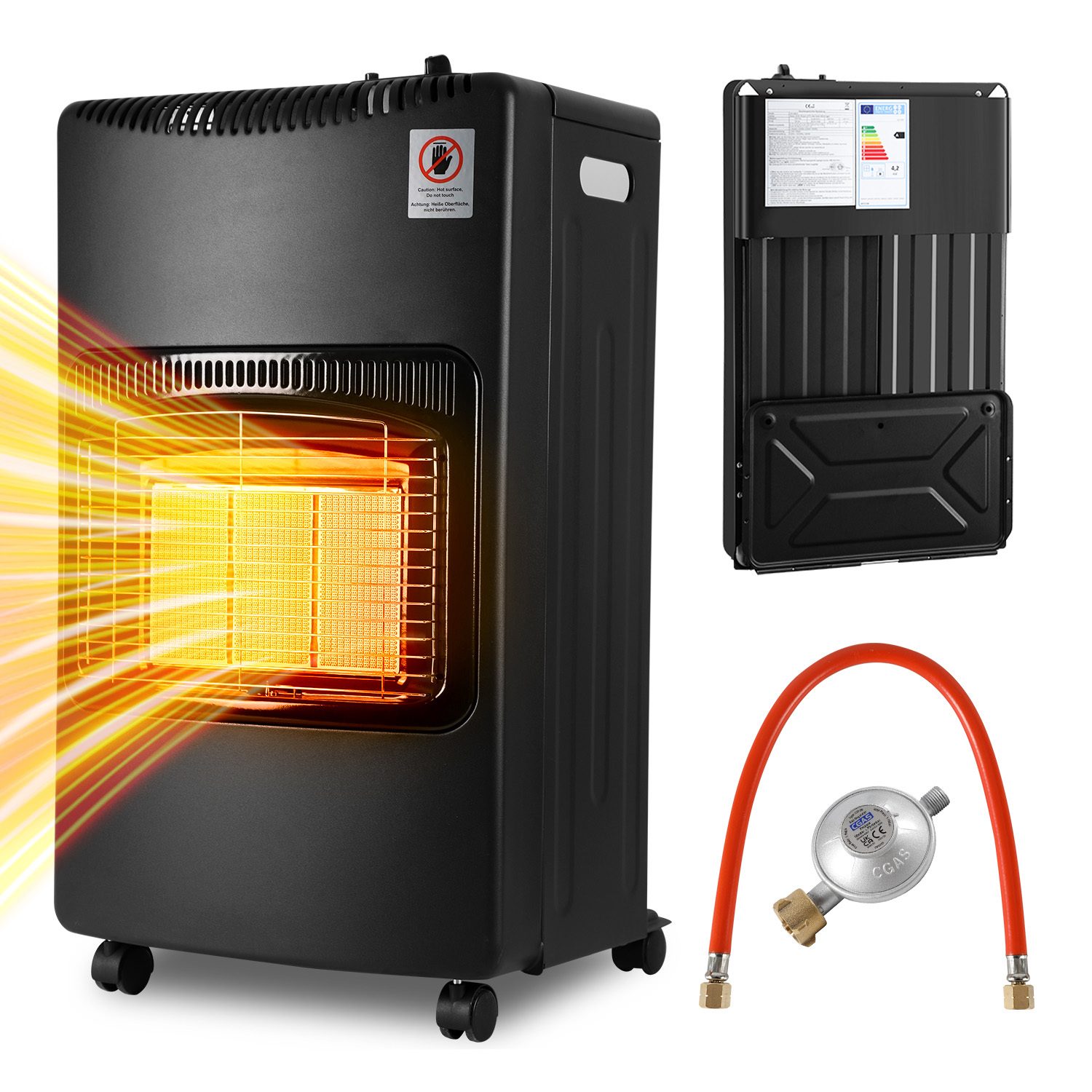 Tolletour Faltbare Gasheizung 4,2 Kw Mit Ods, Kippschutz Und Flammensicherung