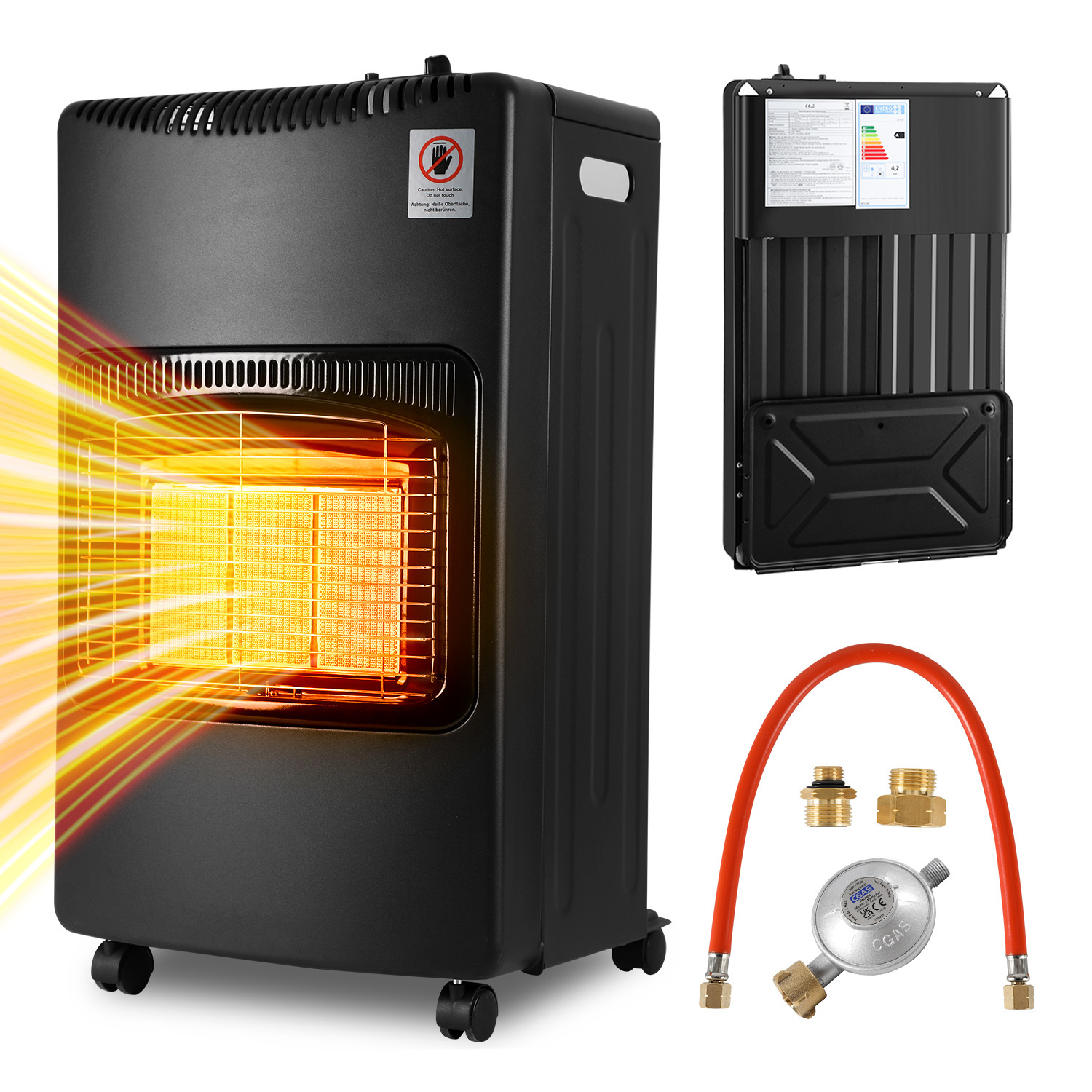 Tolletour Gasheizung 4,2 Kw Mit Infrarot-technik, 3 Stufen Und Adaptern