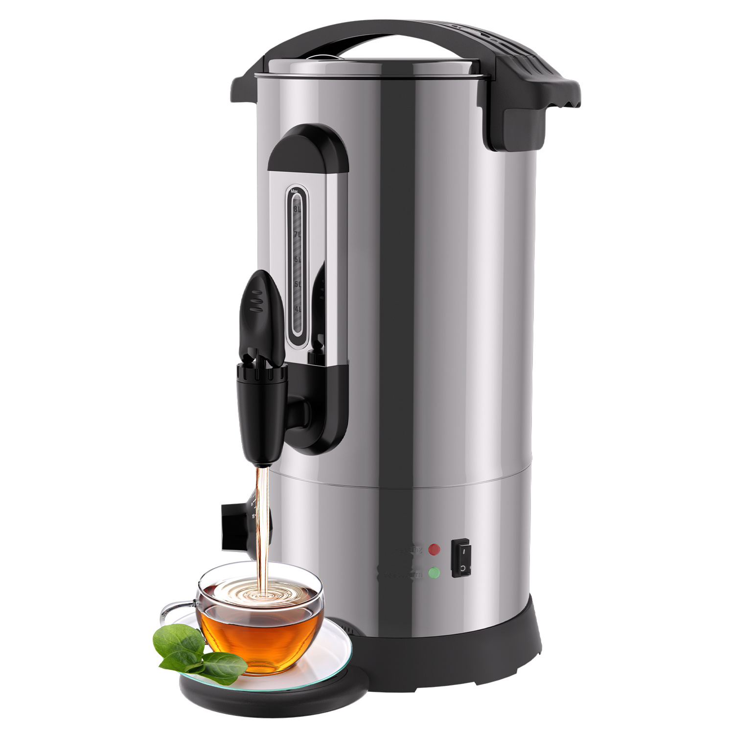 Tolletour Glühweinkocher 10 L Edelstahl Silber, 1500 W, 30–110 °c, Zapfhahn Und 10 Pappbecher
