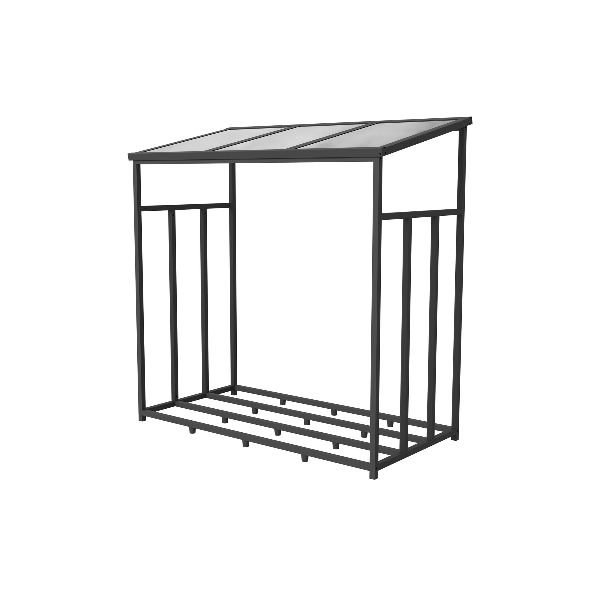 Gfp Primeyard Kaminholzregal Metall 143x72x145,5 Cm Brennholzregal Grau