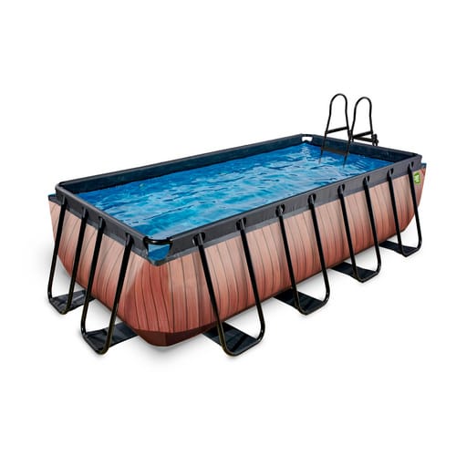 EXIT Wood Pool Braun 400x200x100cm m. Sandfilterpumpe
