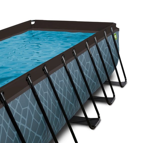 EXIT Stone Pool Grau 540x250x100cm m. Sandfilterpumpe u. Abdeckung