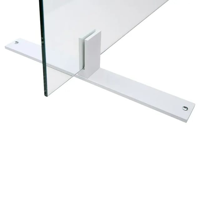 Standfuß quer für Hygiene-Schutzglas ESG 6 mm Weiß 350 mm Länge