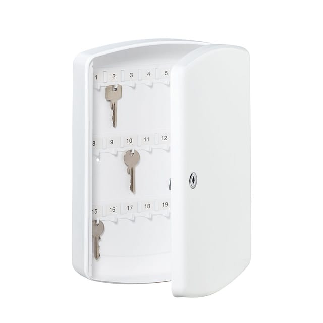 Burg Wächter Schlüsselbox Key Box mit 35 Haken Weiß