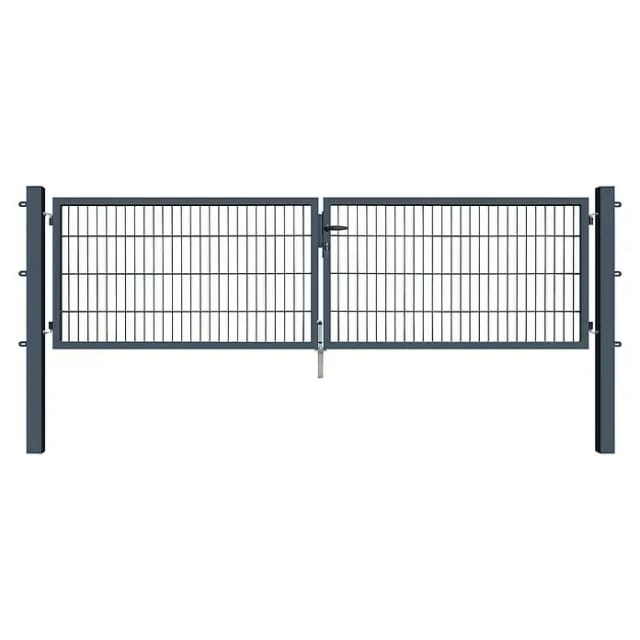 Doppeltor Basic für Doppelstabmattenzaun Anthrazit 300 cm x 80 cm