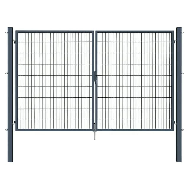 Doppeltor Basic für Doppelstabmattenzaun Anthrazit 300 cm x 180 cm