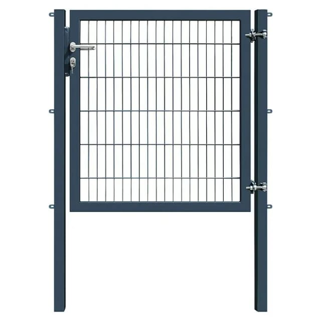 Gartentor Industrietor für Doppelstabzaun 6/5/6 mm Anthrazit 120 cm x 120 cm