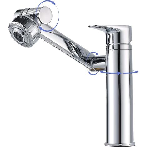 Um 360° Drehbarer Wasserhahn Im Badezimmer - Wasserhahn Im Hauptwaschbecken Für Kaltes Und Kaltes Wasser - Sparsam Im Wasser - Waschbecken Wie Im Badezimmer - Parfait Für Die Waschbecken Im Waschbecke
