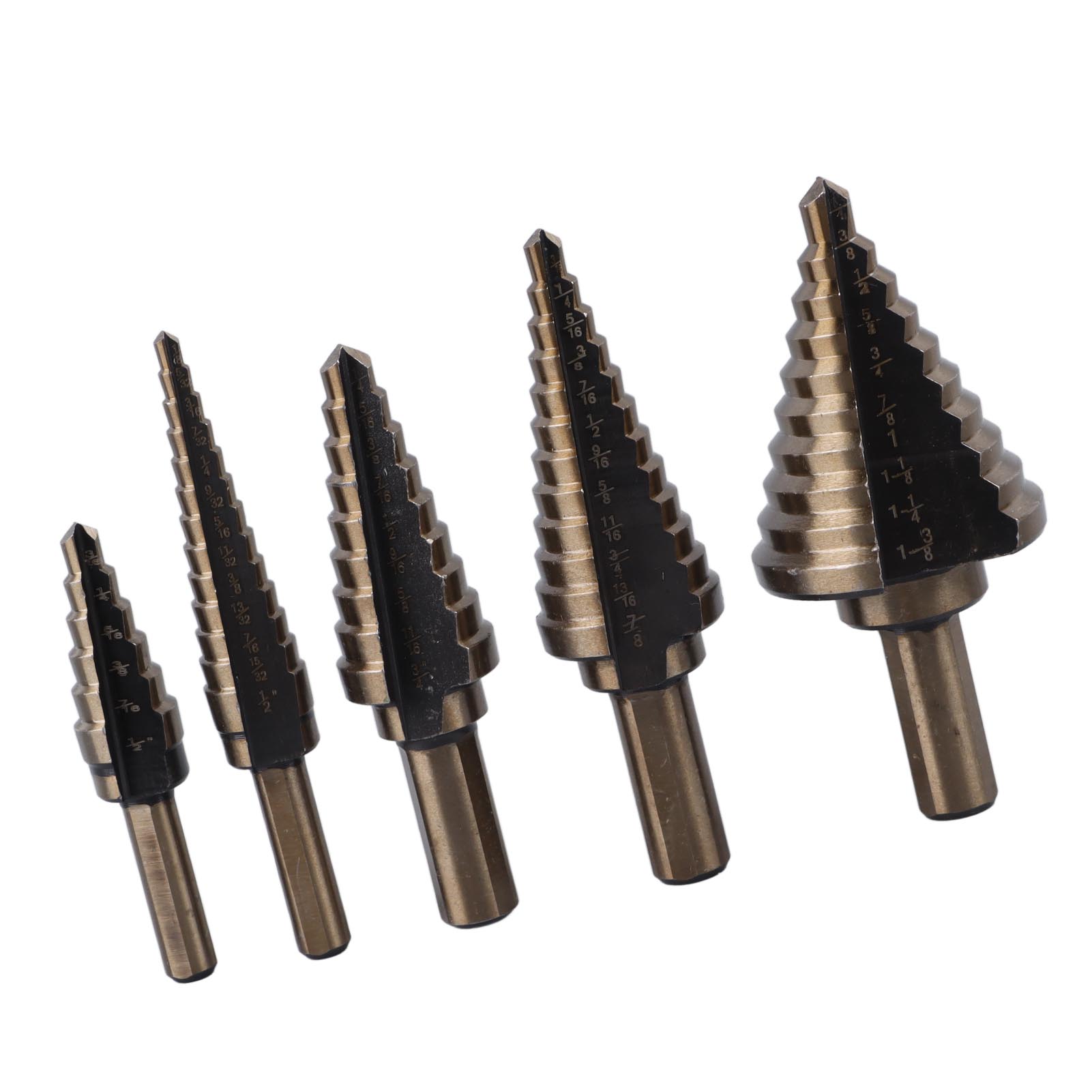 5-teiliges Stufenbohrer-set, 3/16 Bis 1-3/8 Zoll, Hartmetall-kegelbohrer Für Holz, Metall Und Kunststoff