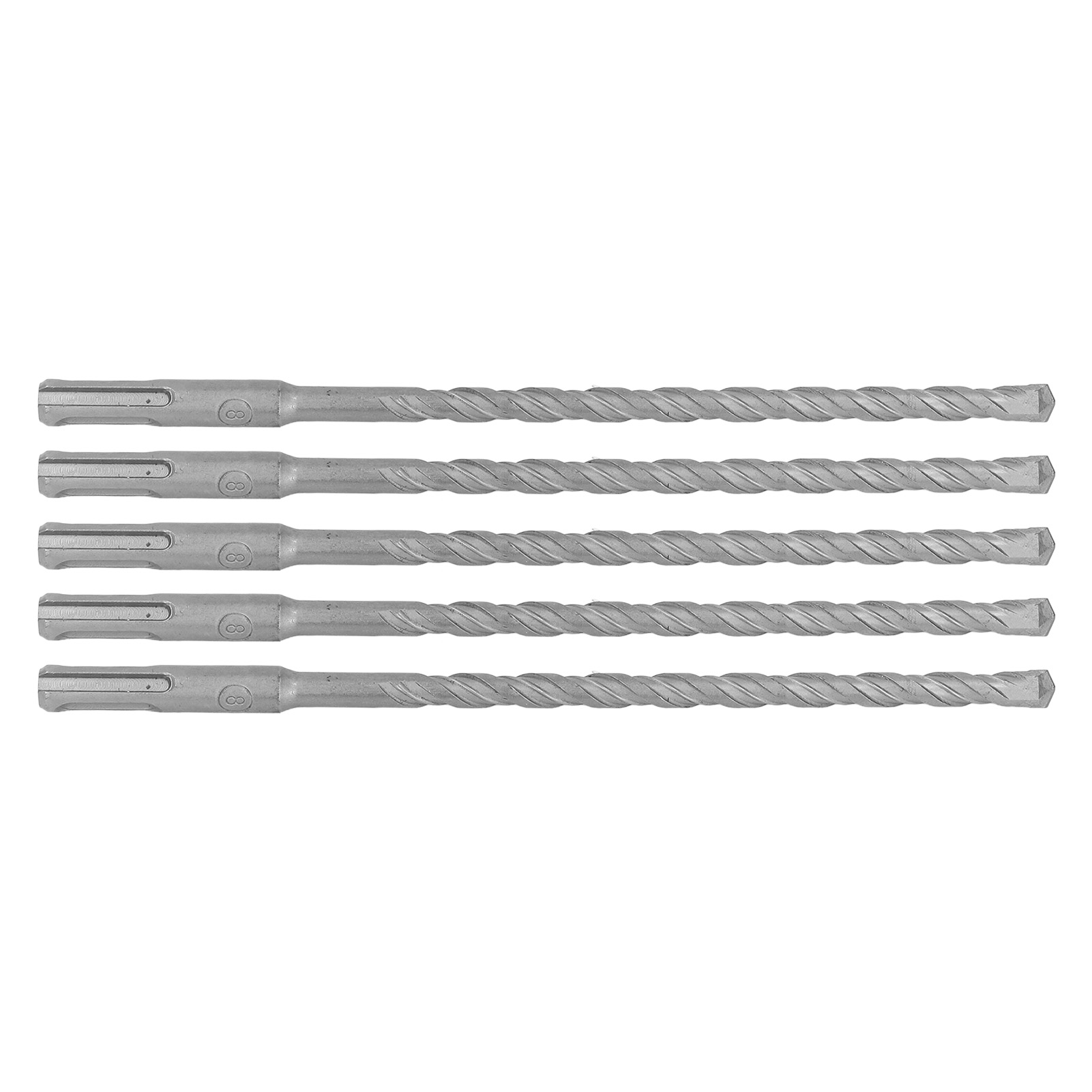 5-teiliges Set Schlagbohrer Mit Hartmetallspitze, 2-schneidige Spiralbohrer Für Ziegel Und Beton, 210 Mm, 8 Mm / 0,31 Zoll