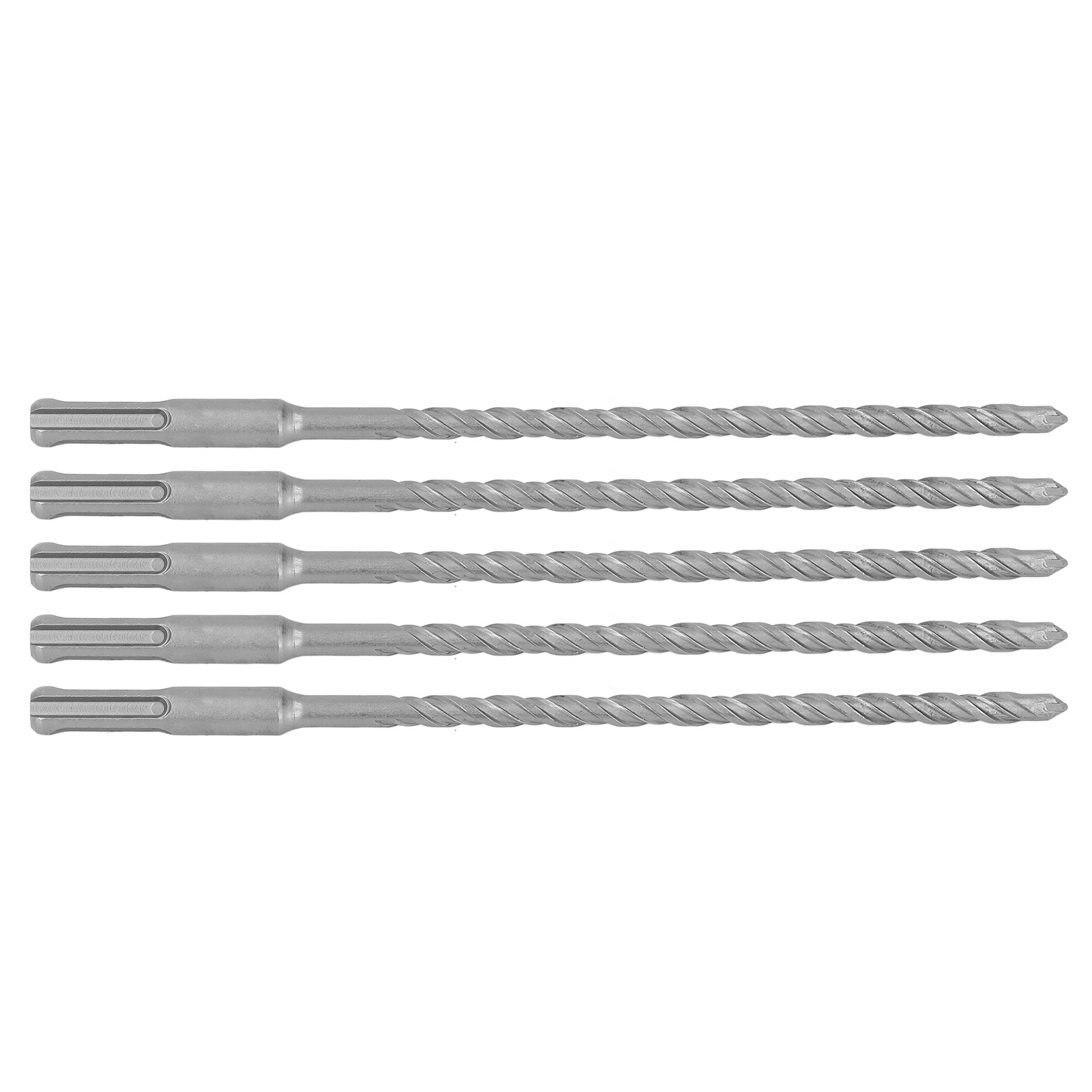 5-teiliges Set Schlagbohrer Mit Hartmetallspitze, 2-schneidige Spiralbohrer Für Ziegel Und Beton, 210 Mm, 7 Mm / 0,28 Zoll