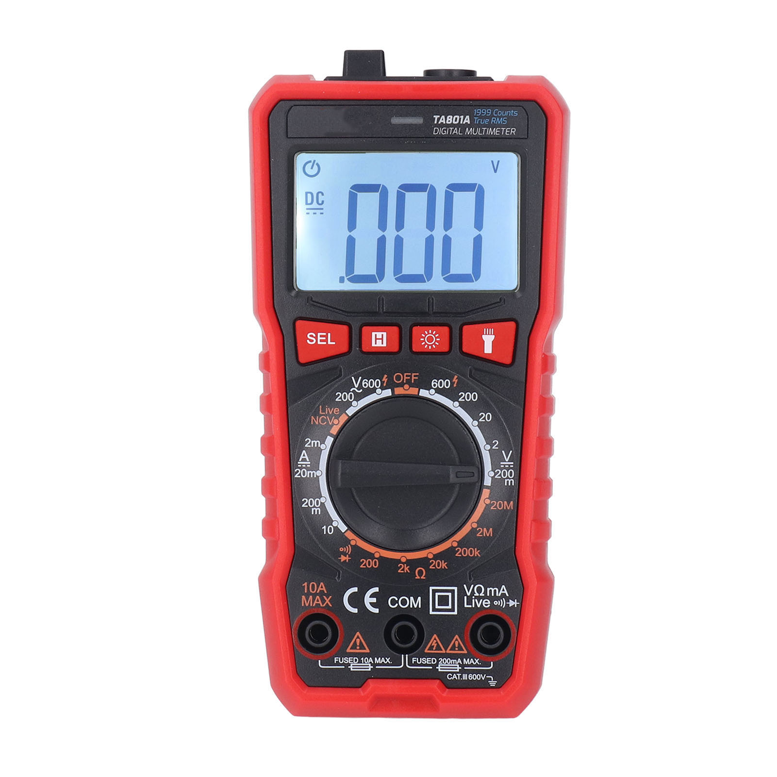 Tragbares Digitalmultimeter Mit Hoher Genauigkeit Zur Messung Von Spannung, Stromstärke, Widerstand Und Elektrischer Leistung Mit Taschenlampe