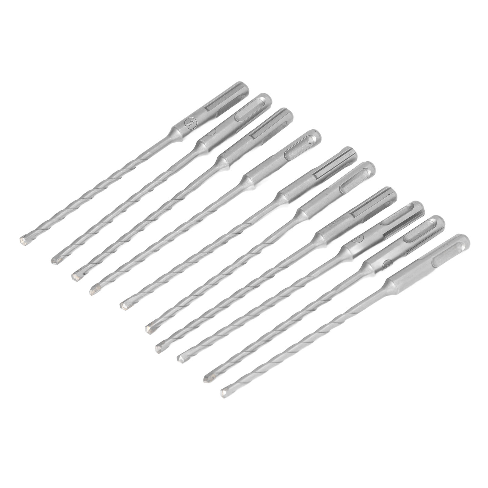 10-teiliges Set Bohrhammer-bohrer Aus 40cr-stahl Mit Hartmetallspitzen Für Ziegel, Stein, Beton Und Mauerwerk