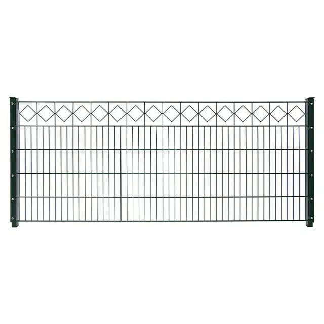 Schmuckzaun Doppelstab mit Dekor Karo Anthrazit 200 cm x 103 cm