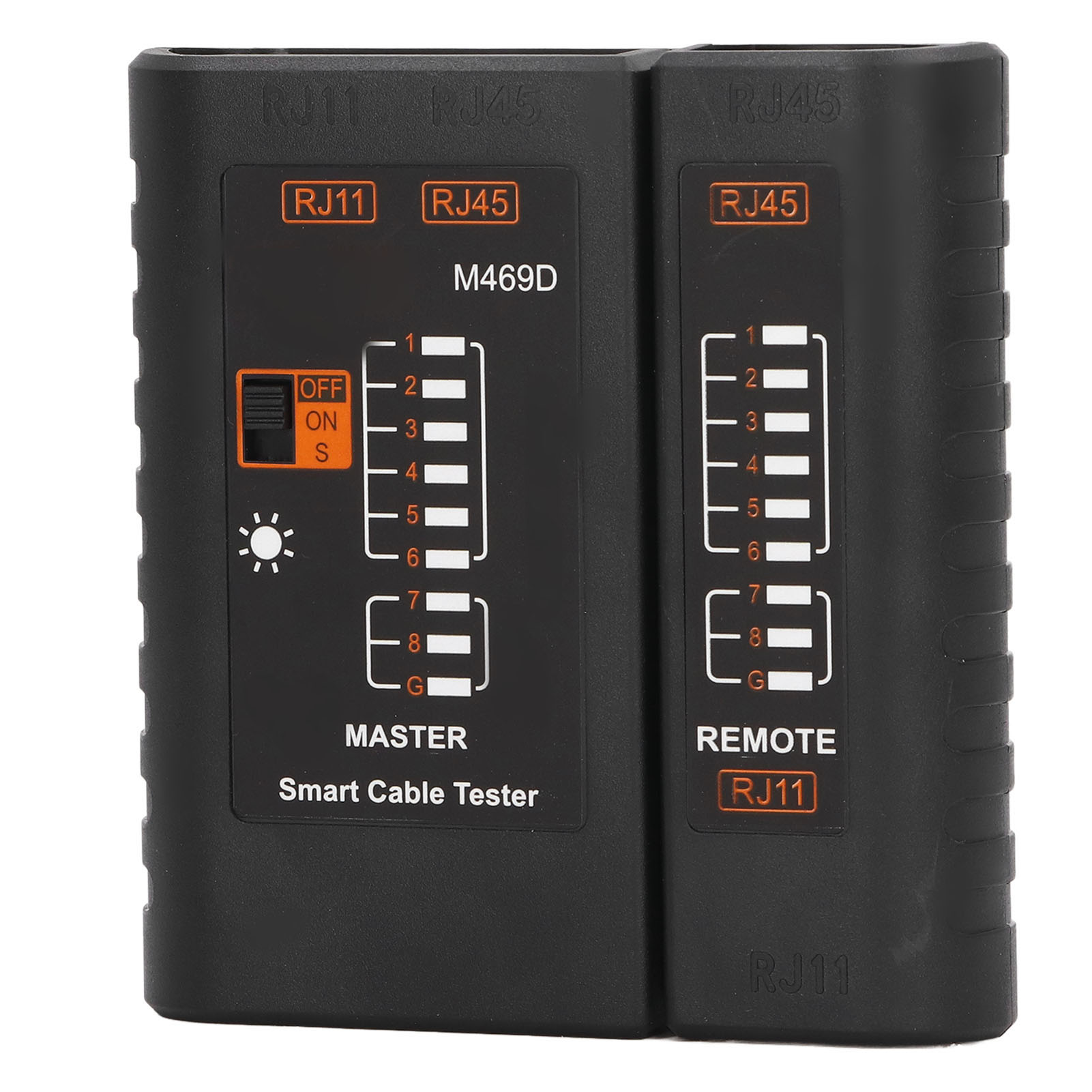Netzwerkkabeltester Mit Led-led, Abs-gehäuse, Präzise Erkennung, Tragbarer Lan-kabeltester, Schwarz, Rj45/rj11