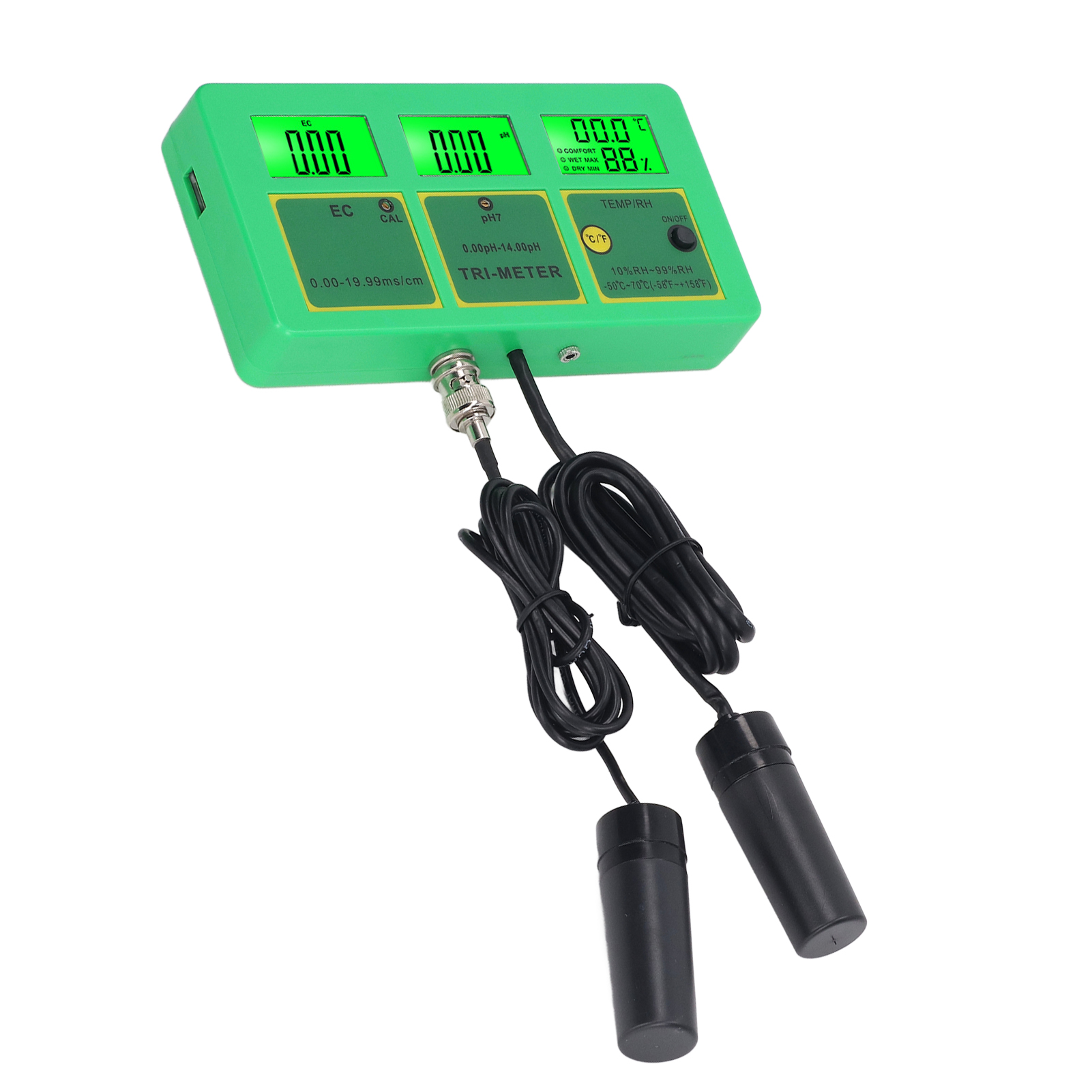 3-in-1-wasserqualitätsmessgerät: Ph-wert-, Temperatur- Und Feuchtigkeitsmessung, Lcd-anzeige, Eu-stecker, 230–240 V