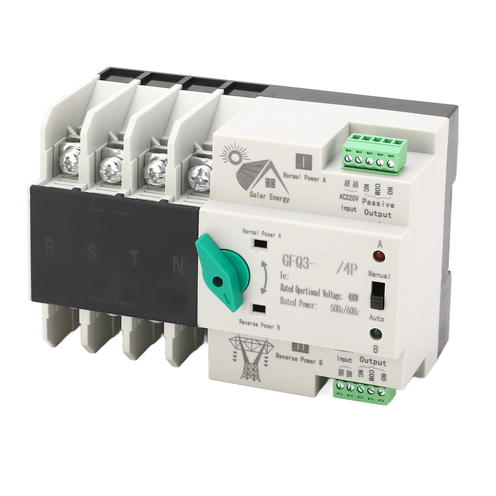 Ac400v Dual Power Automatischer Umschalter 4p 50 Oder 60hz Doppelter Elektronischer Leistungsschalter Für Fabriken Und Einkaufszentren 63a