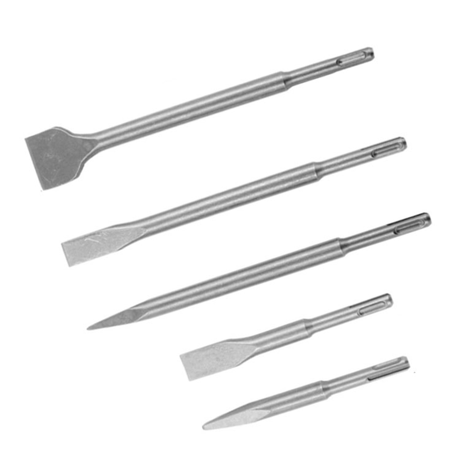 5-teiliges Set Aus Elektrohammer-meißelbits, Robust Und Praktisch, Mit Spitzen Flachmeißeln Und Rundschaft-hammerbohrer-set