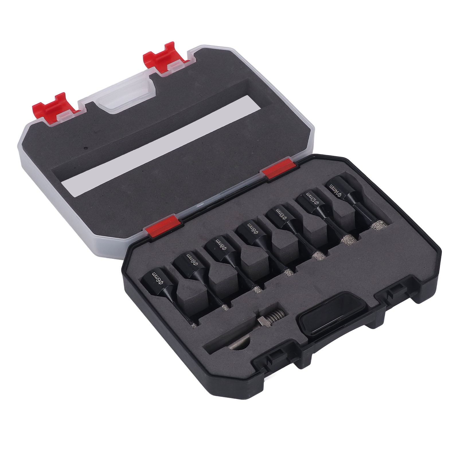 7-teiliges Set Gelöteter Diamantbohrer Und Lochsägen 6–14 Mm M14 Mit Stange Für Keramik, Marmor Und Granit, Schwarz