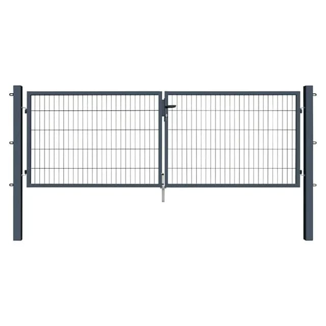 Doppeltor Basic für Doppelstabmattenzaun Anthrazit 300 cm x 100 cm