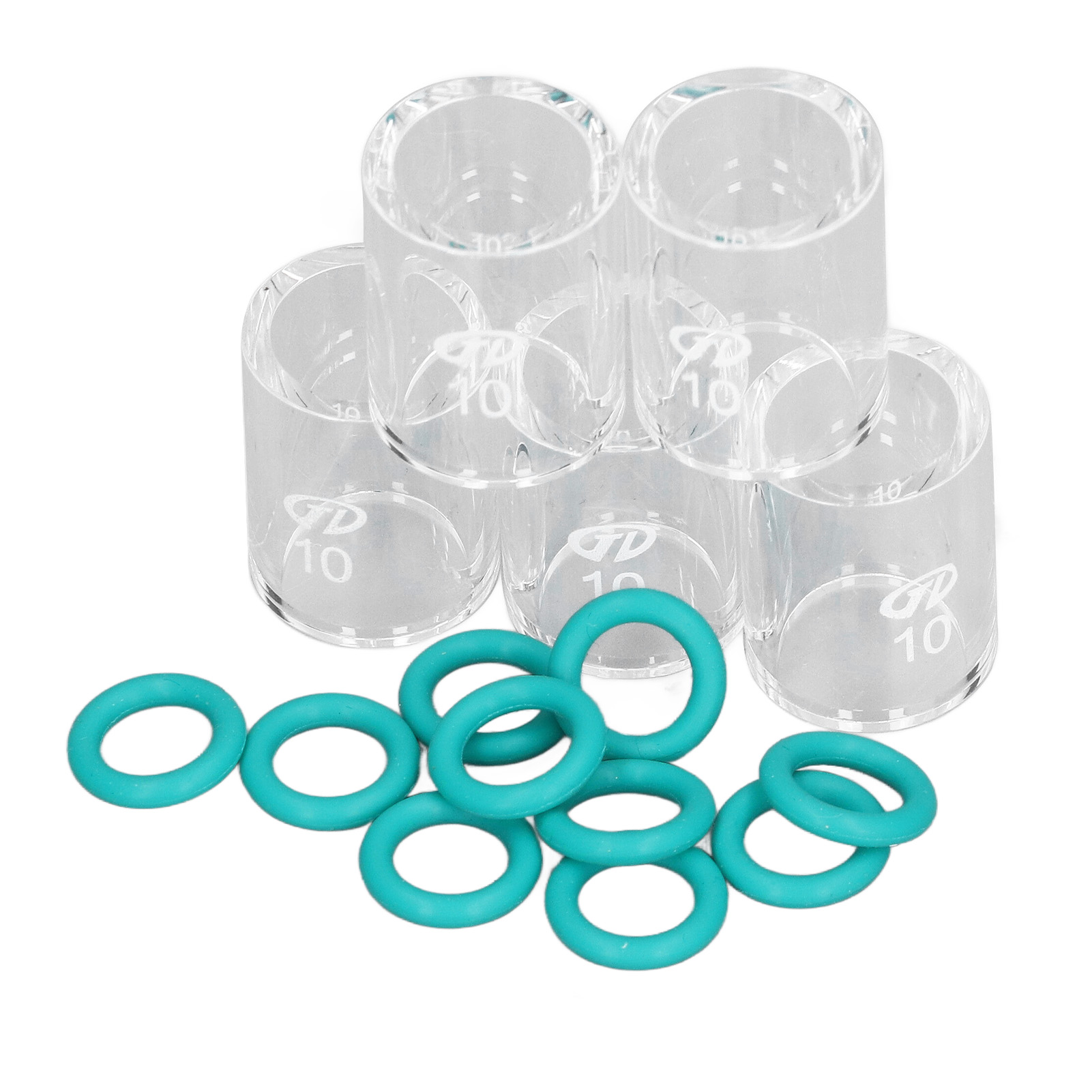 5-teiliges Glasbecher-set Mit 10 O-ringen Für Schweißglasbecher Der Schweißzusatzwerkstoffe Wp 9, 20, 25, 17, 18 Und 26