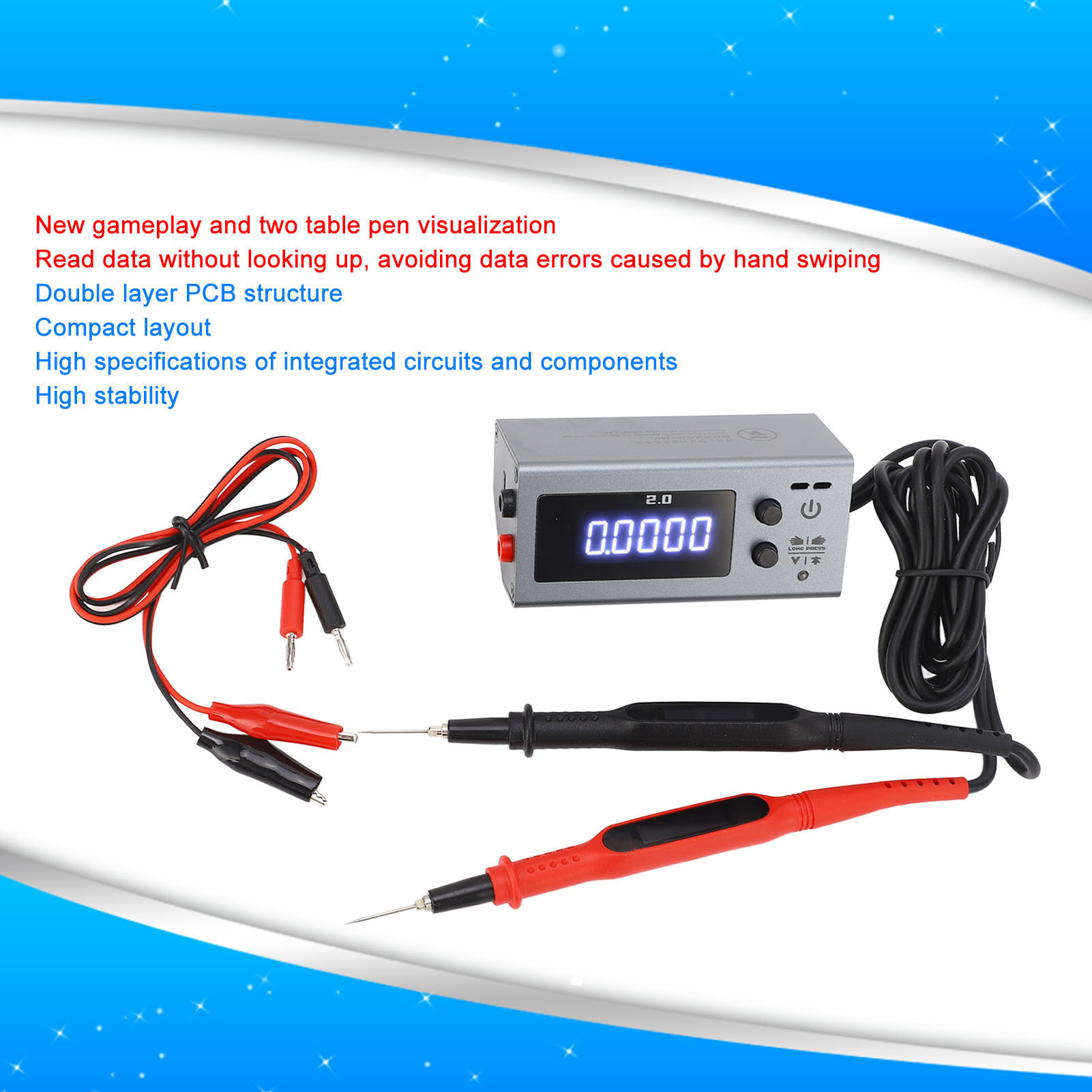 Digitales Multimeter Mit Ein-/ausschalt-spannungs- Und Widerstandsdetektor Für Die Handy-wartung Mit Visualisierter Stiftanzeige
