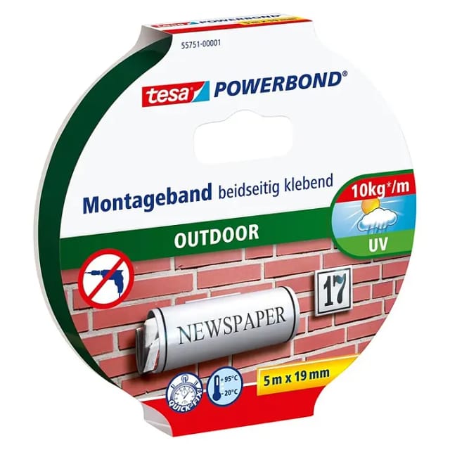 Tesa Powerbond Montageband Outdoor 5 m x 19 mm
