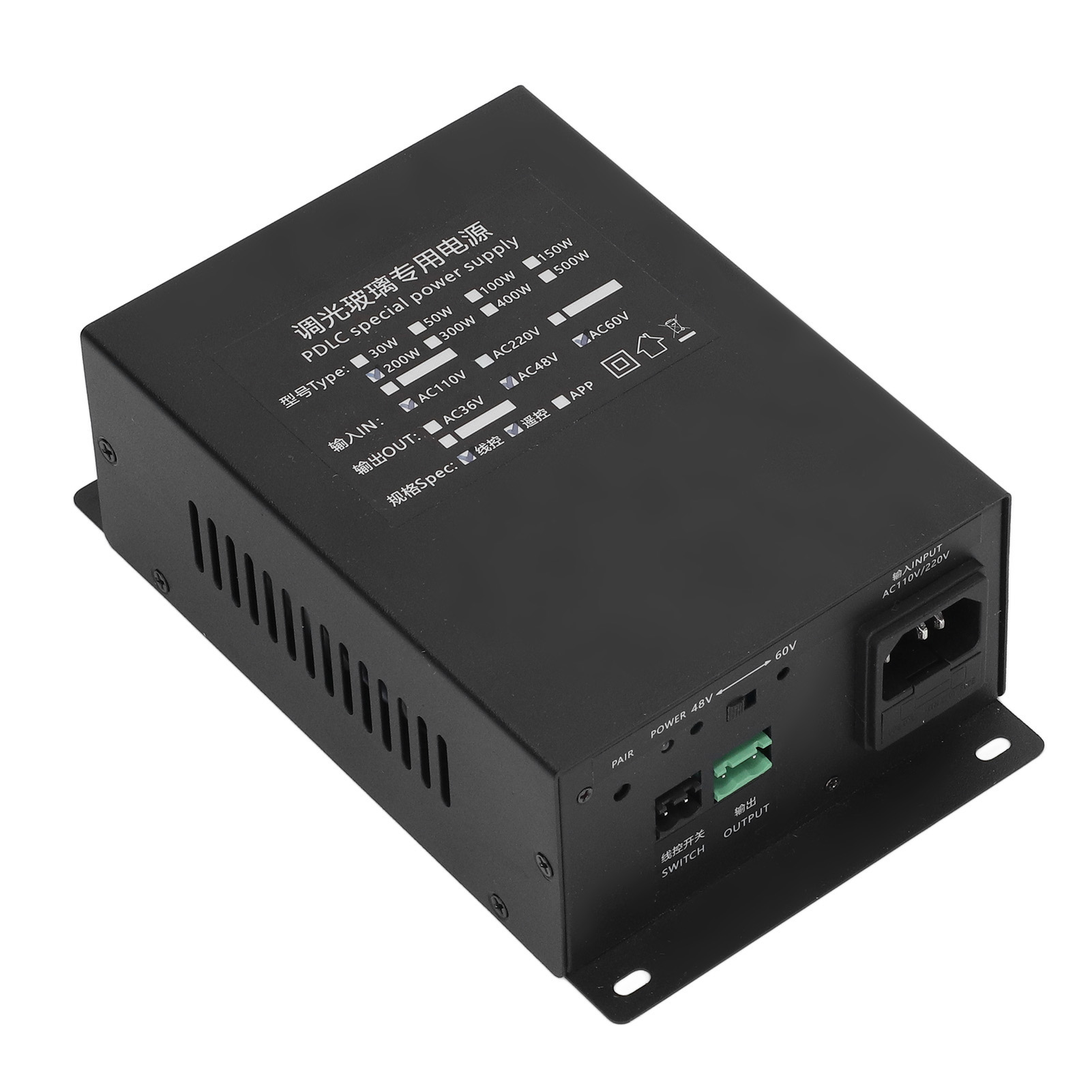 Pdlc-netzteil 200w, Fernbedienung, Dimmer Für Glas, Mit Sicherung, Für Den Hausgebrauch, Eingang 110 V, Ausgang 48 V