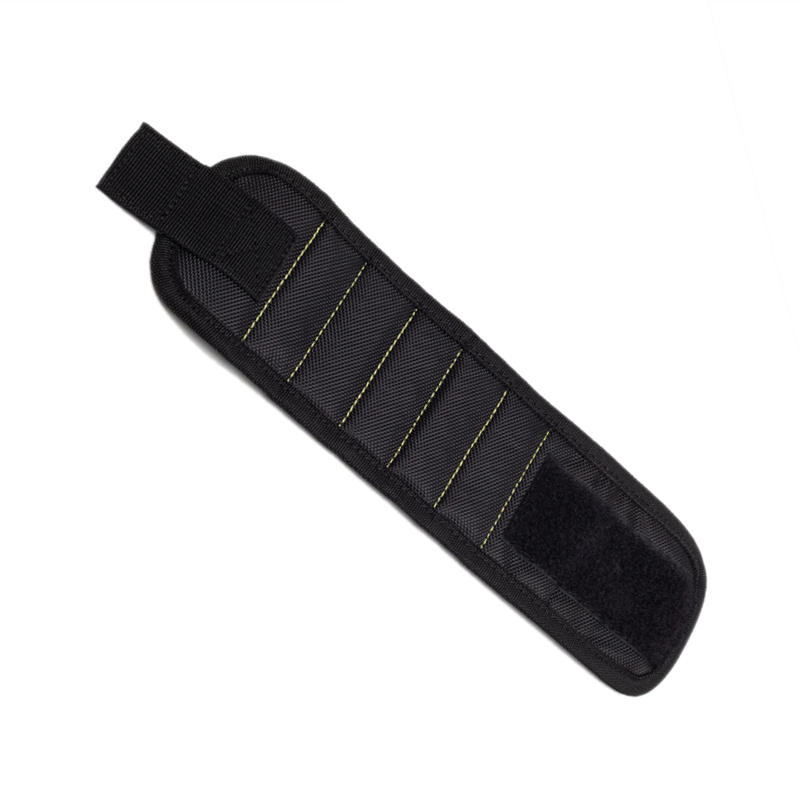 Magnetisches Armband Für Schrauben Und Werkzeuge, Starke Eisenabsorption, Tragbar, Verstellbar, 5 Magnete, Schwarz