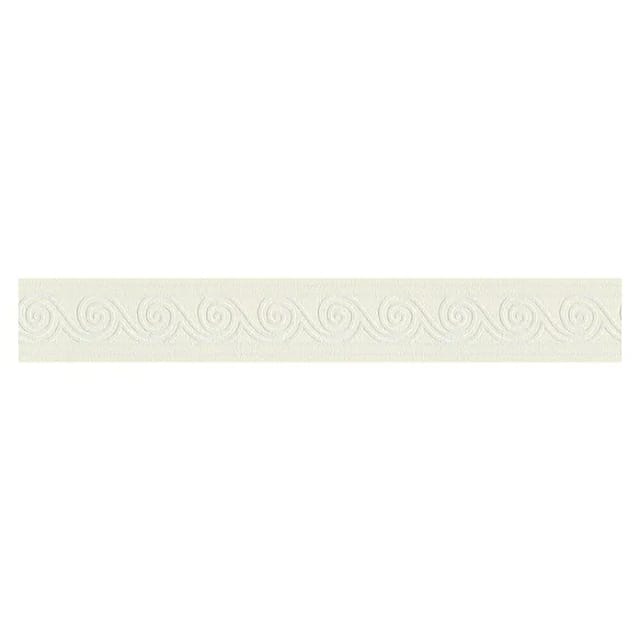A.S. Création Borte selbstklebend Wellenmuster 5 m x 8 cm Weiß-Metallic