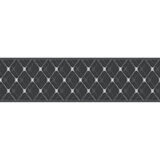 A.S. Création Borte selbstklebend Geometrisch 5 m x 17 cm Schwarz-Grau