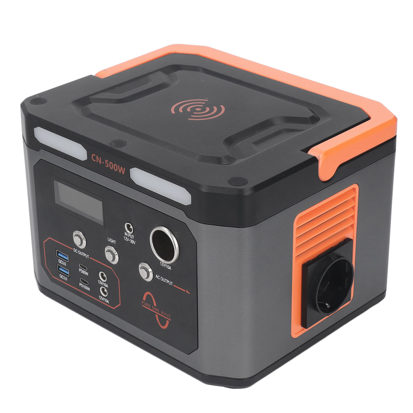 Tragbare Powerstation 500w Energiespeicher Für Den Außenbereich, Notstromversorgung Mit Led-leuchte, 100–240v Eu-stecker