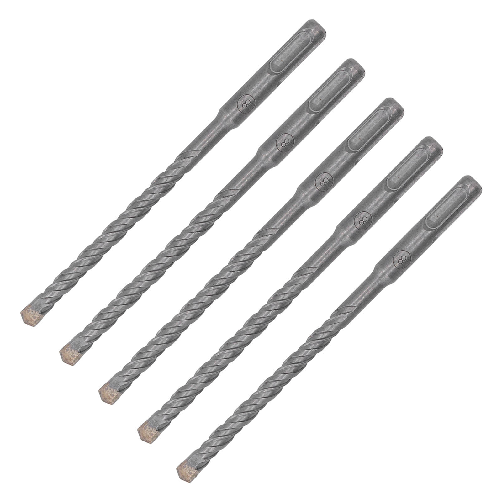 5 Stück Bohrhammerbohrer, 160 Mm Länge, 2 Schneiden, Selbstzentrierend, Hartmetallspitze, Schlagbohrer Für Ziegel, Stein, Beton, 5 Mm / 0,2 Zoll