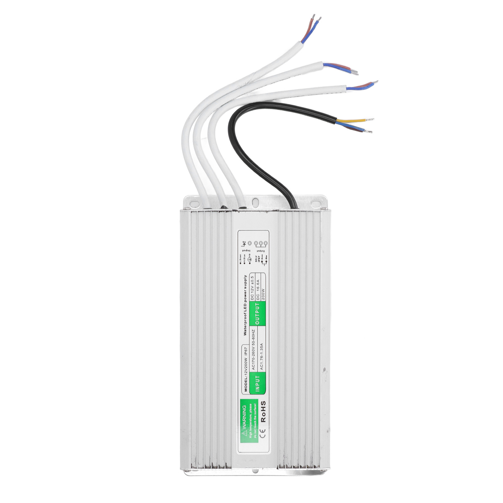 Led-treiber-netzteil 170–260 V Ac Auf 12 V Dc, Konstantspannungswandler, Schutzart Ip67, Led-niederspannungstransformator 200 W