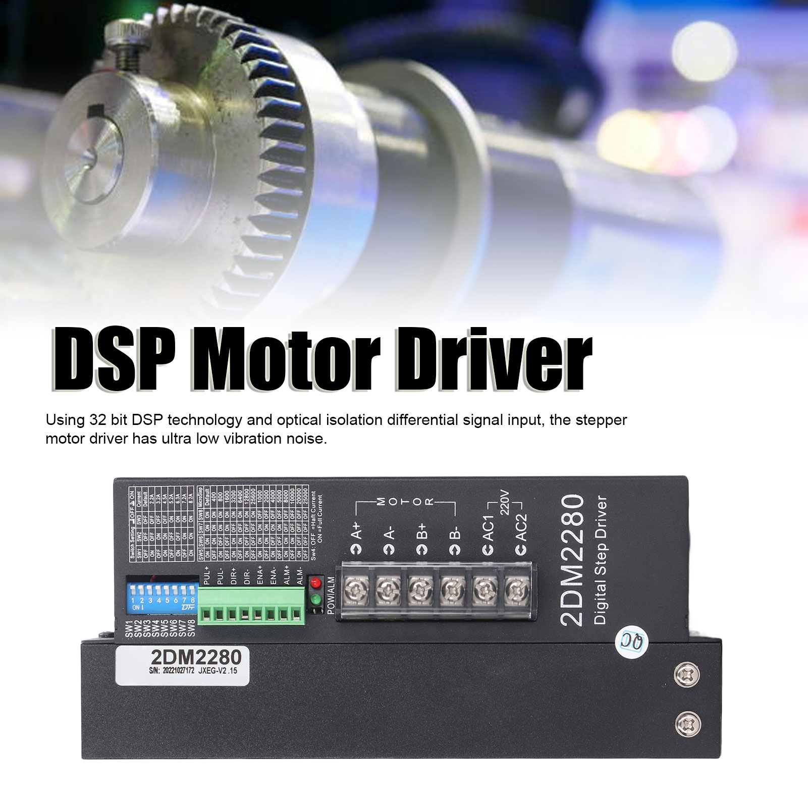 Schrittmotortreiber 220v Ac 2dm2280 32-stelliger Dsp 2-phasig Für Nema42 110mm Schrittmotoren