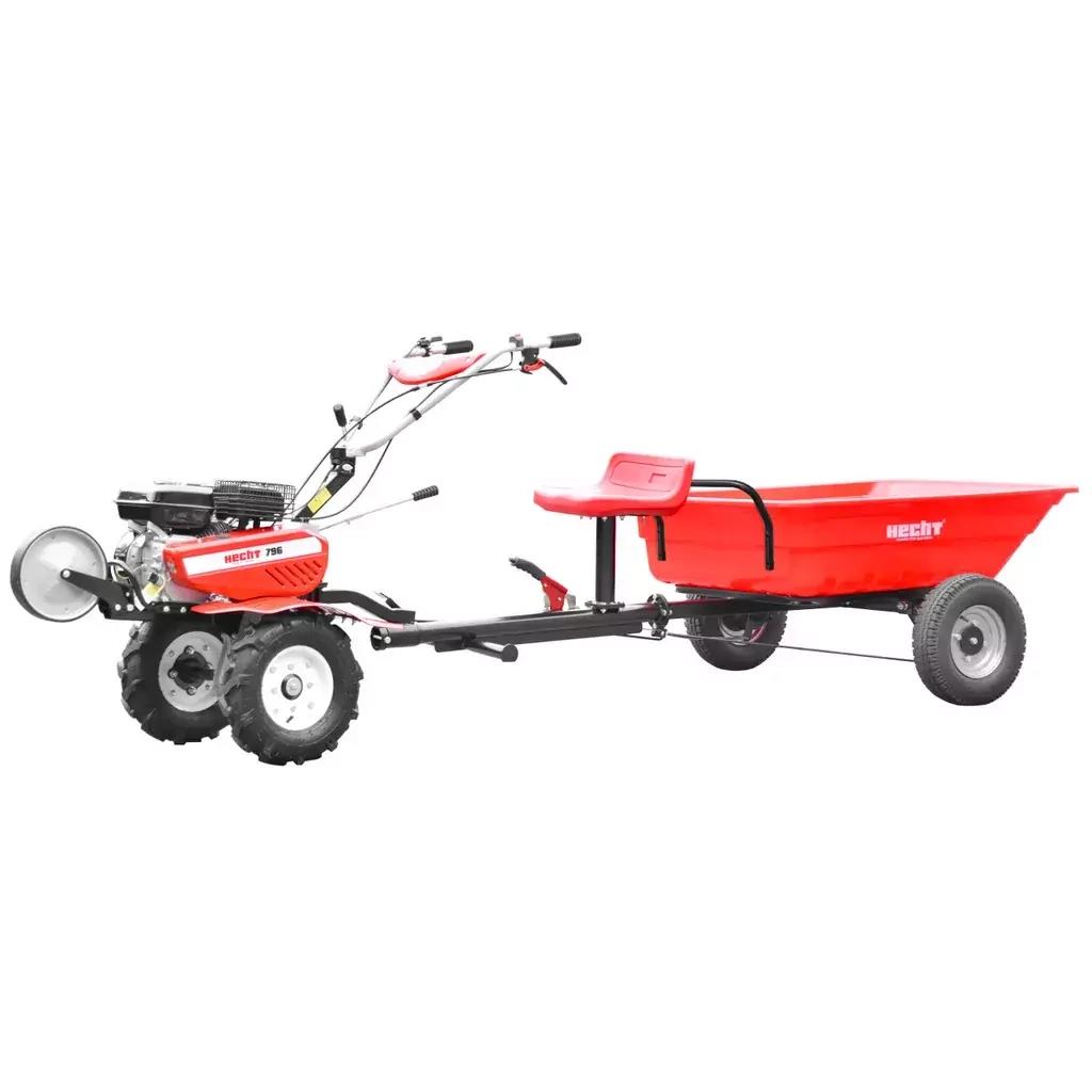 Hecht 796 Set Benzin-gartenfräse Mit Anhänger Und 8" Räder